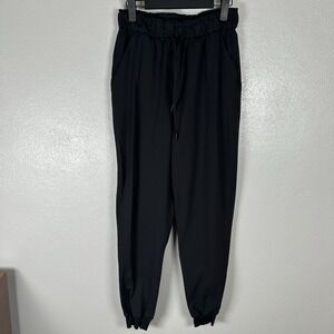 Lululemon Stretch High Rise Jogger Pants Womens Sz 6 Black Drawstring Athleisure
